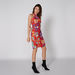 Elle Floral Printed Sleeveless Dress with Zip Closure-Dresses-thumbnail-0