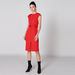 Elle Round Neck Midi Dress with Front Slit and Belt-Dresses-thumbnailMobile-0