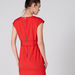 Elle Round Neck Midi Dress with Front Slit and Belt-Dresses-thumbnail-4