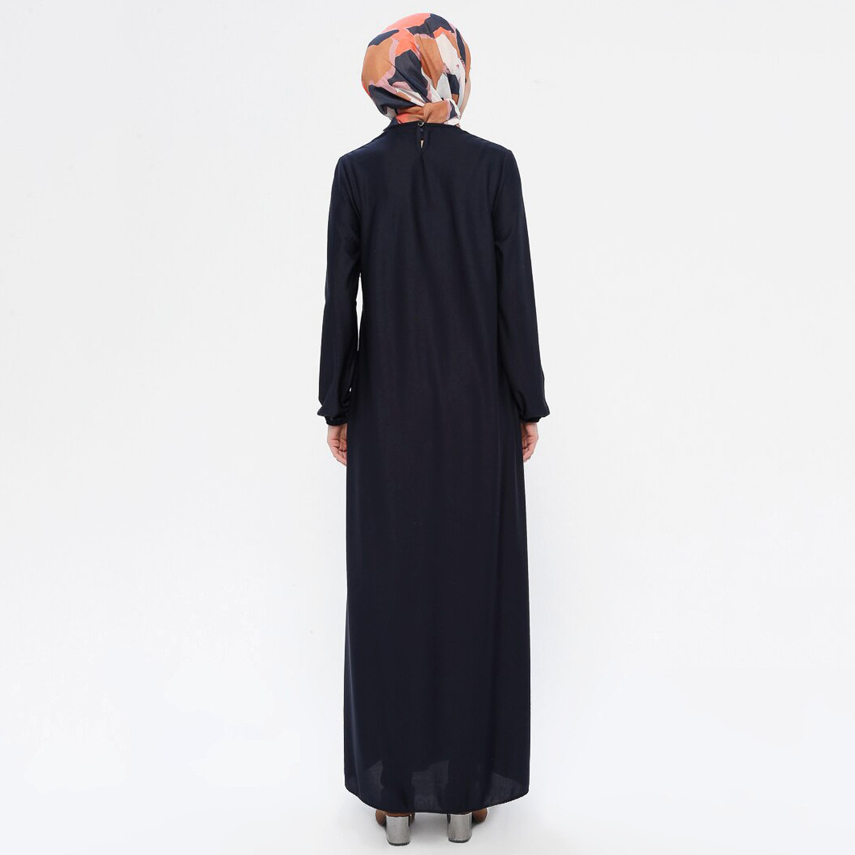 Women Solid Round Neck Maxi Dress ECESUN By Modanisa-women-clothing-dresses-image-3