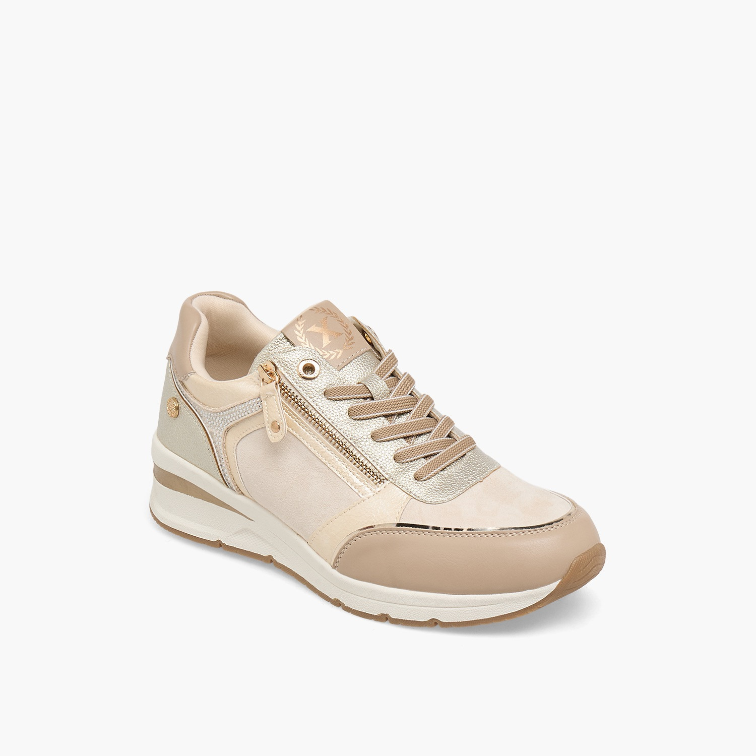 حذاء سنيكرز نسائي برقبة كاحل بكعب إسفين وتصميم معدني من إكس تي آي-women-shoes-sneakers-image-2
