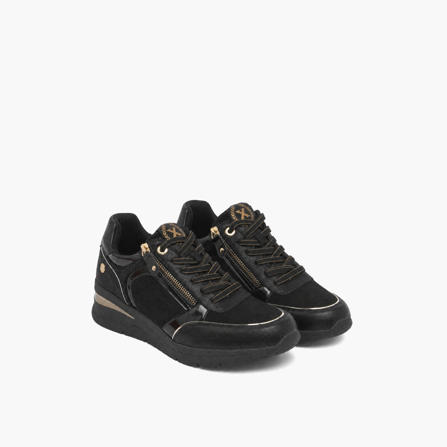 حذاء سنيكرز نسائي برقبة كاحل بكعب إسفين وتصميم معدني من إكس تي آي-women-shoes-sneakers-image-1