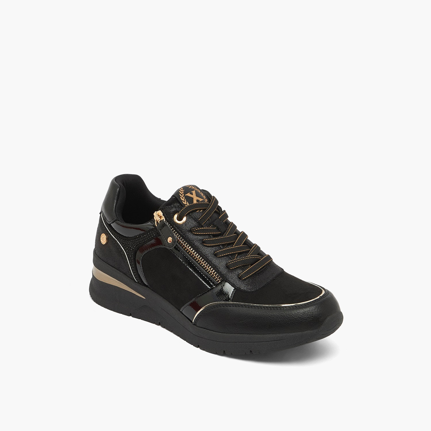 حذاء سنيكرز نسائي برقبة كاحل بكعب إسفين وتصميم معدني من إكس تي آي-women-shoes-sneakers-image-2