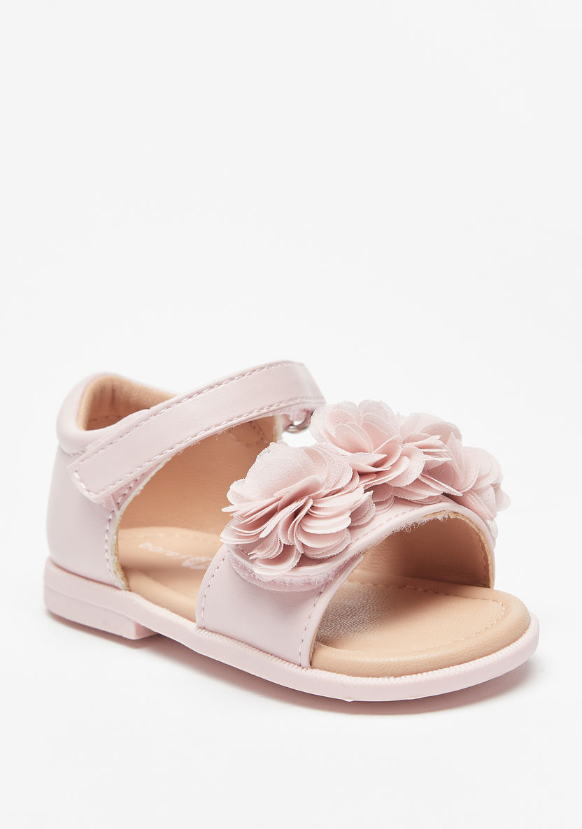 Barefeet Floral Embellished Sandal with Hook and Loop Closure-Girl%27s Sandals-image-1