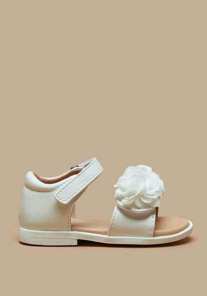 Barefeet Floral Embellished Sandal with Hook and Loop Closure-Girl%27s Sandals-image-0