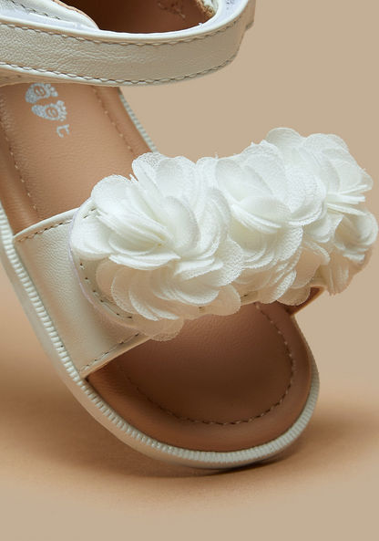 Barefeet Floral Embellished Sandal with Hook and Loop Closure-Girl%27s Sandals-image-3