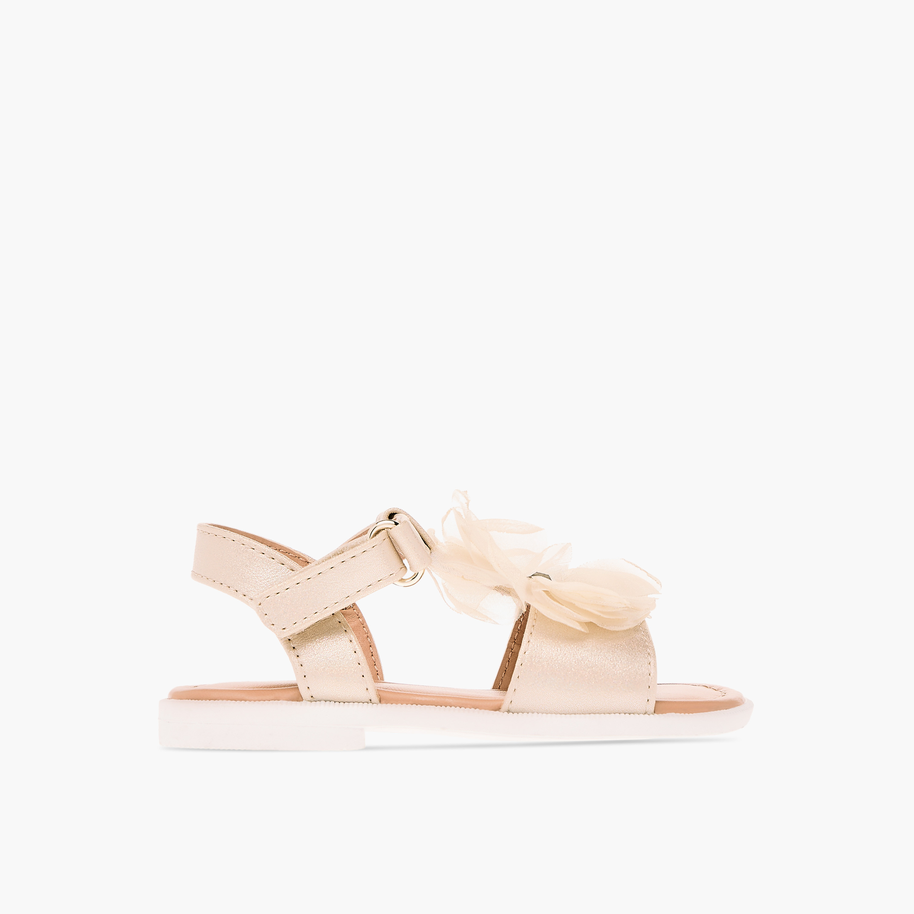 صندل مزين بالزهور بشريط إغلاق لاصق من بيرفيت-girls-shoes-sandals-image-2
