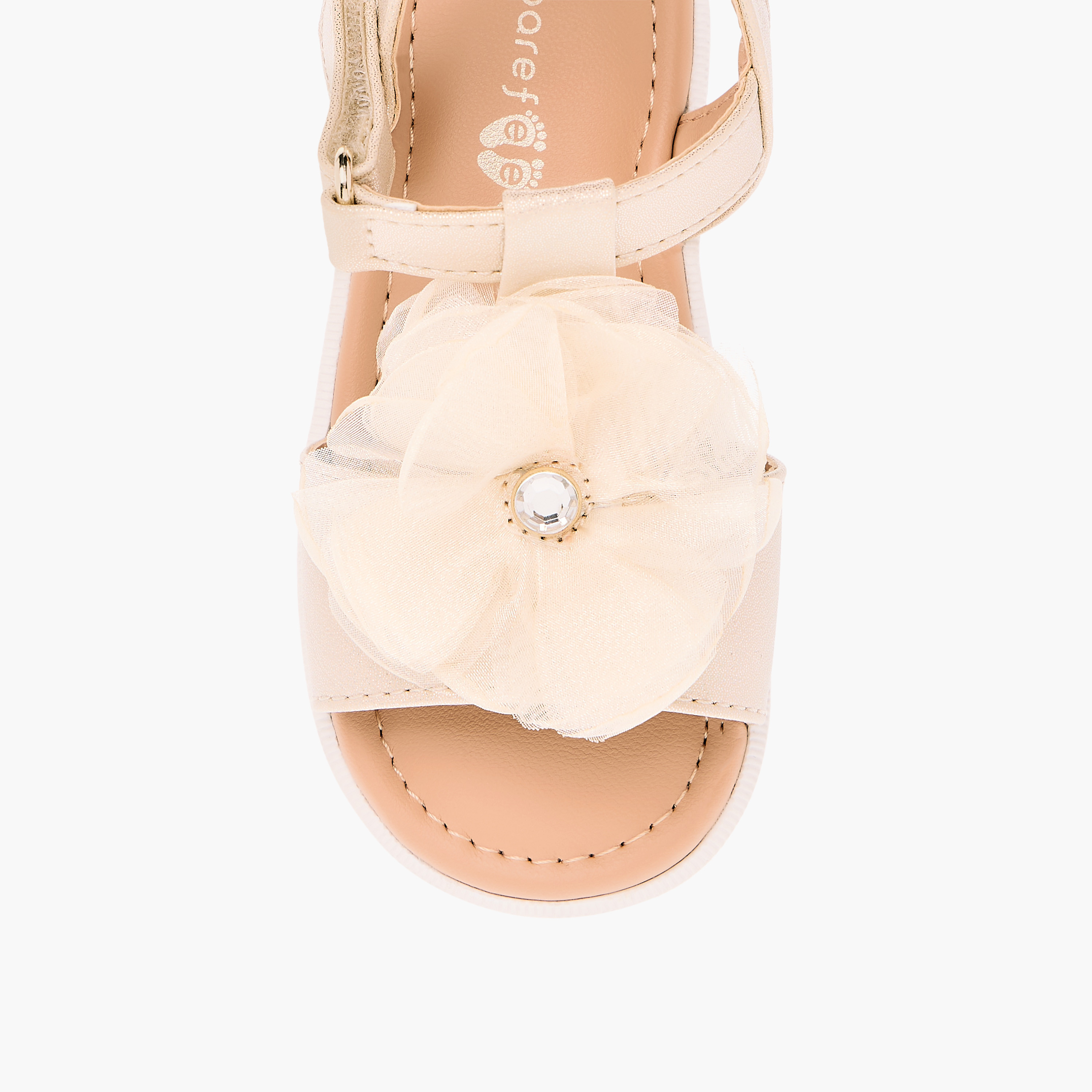 صندل مزين بالزهور بشريط إغلاق لاصق من بيرفيت-girls-shoes-sandals-image-3