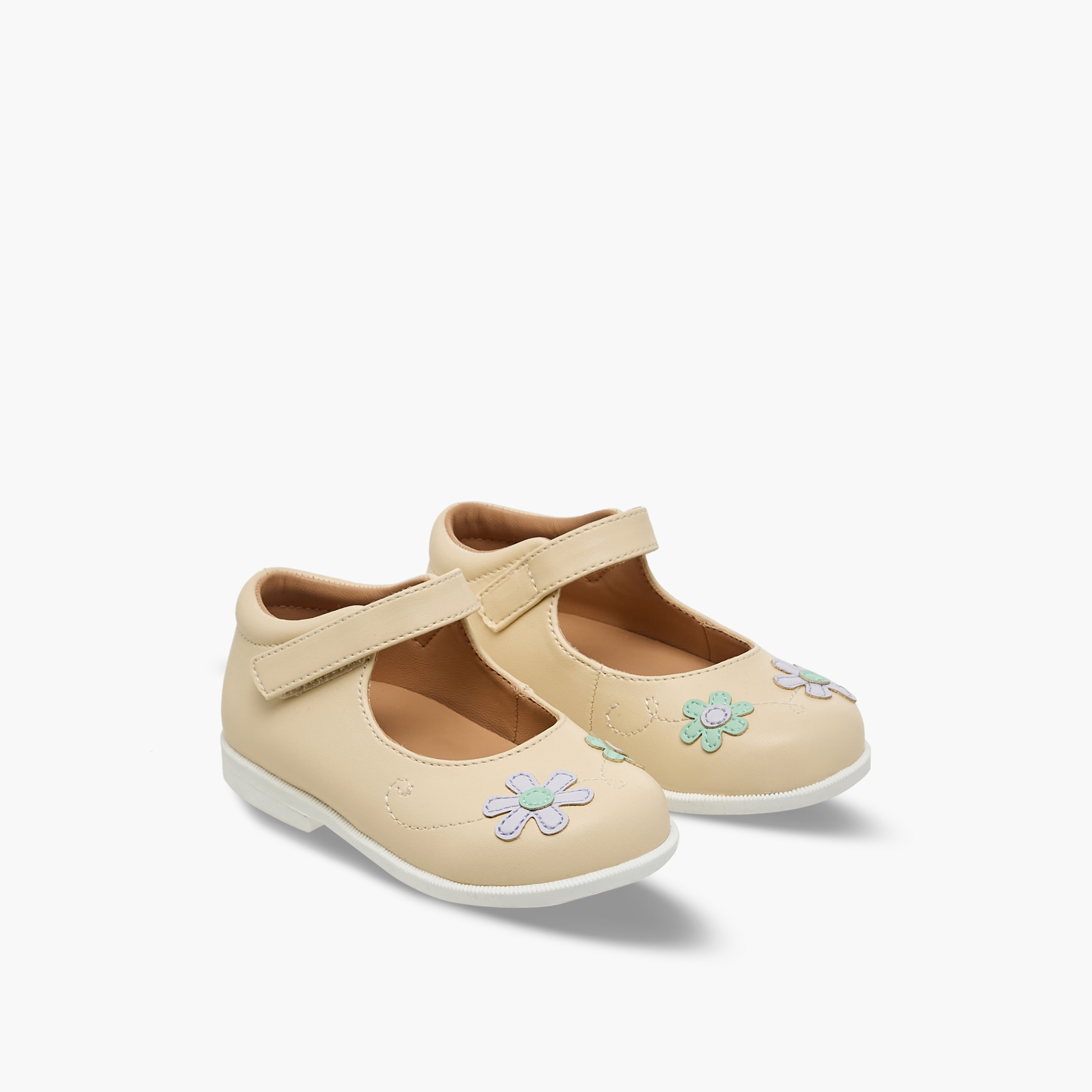 Barefeet Girls Floral Embroidered Mary Jane Shoes-girls-shoes-maryjanes-image-1