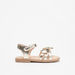 Barefeet Metallic Sandals with Hook and Loop Closure-Girl%27s Sandals-thumbnailMobile-0
