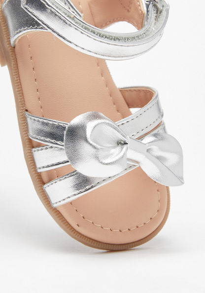 Barefeet Metallic Sandals with Hook and Loop Closure-Girl%27s Sandals-image-3