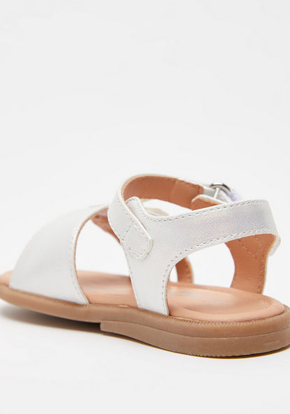 Barefeet Applique Detail Flat Sandals with Hook and Loop Closure-Girl%27s Sandals-image-2