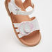 Barefeet Applique Detail Flat Sandals with Hook and Loop Closure-Girl%27s Sandals-thumbnailMobile-3