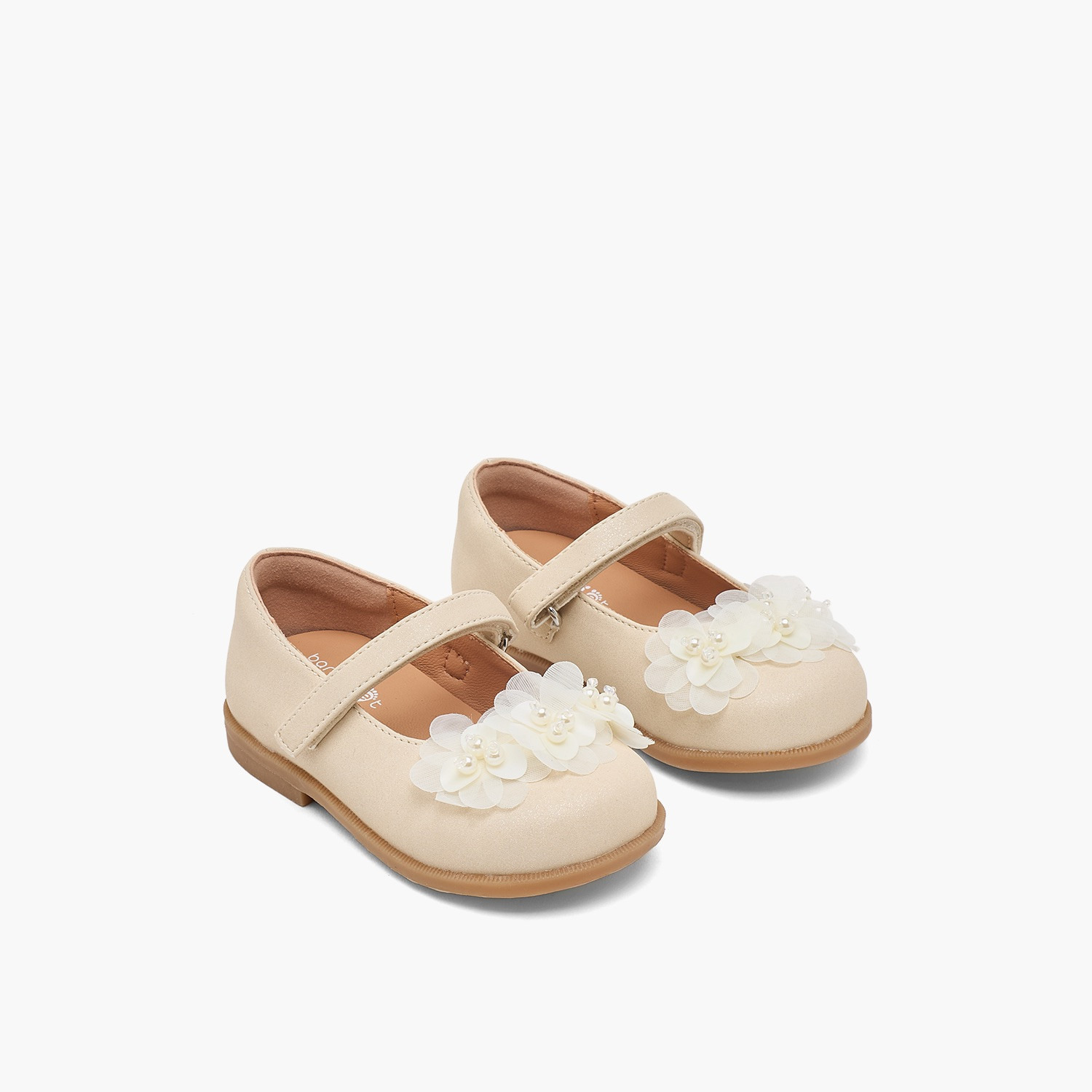 Barefeet Girls Floral Applique Mary Jane Shoes-girls-shoes-ballerinas-image-1