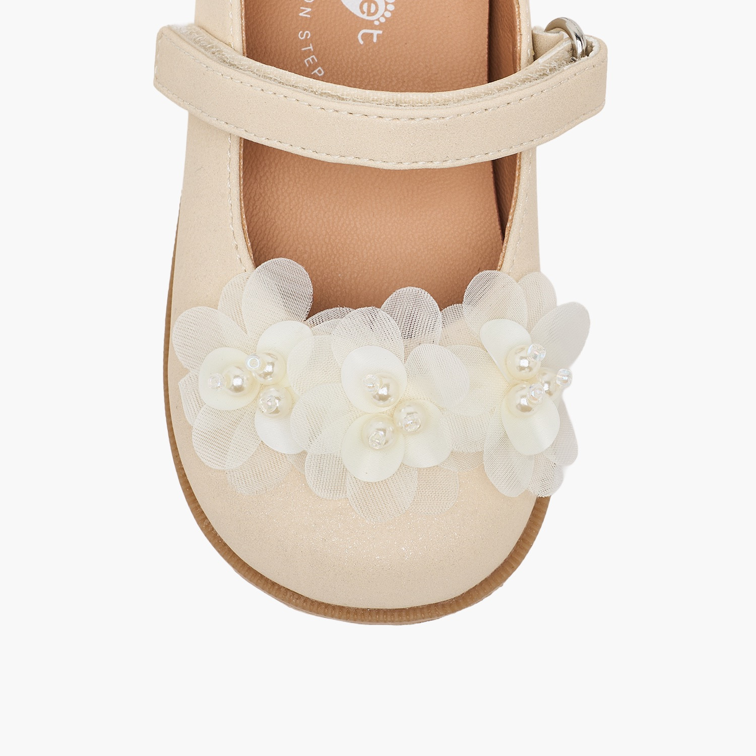 Barefeet Girls Floral Applique Mary Jane Shoes-girls-shoes-ballerinas-image-4