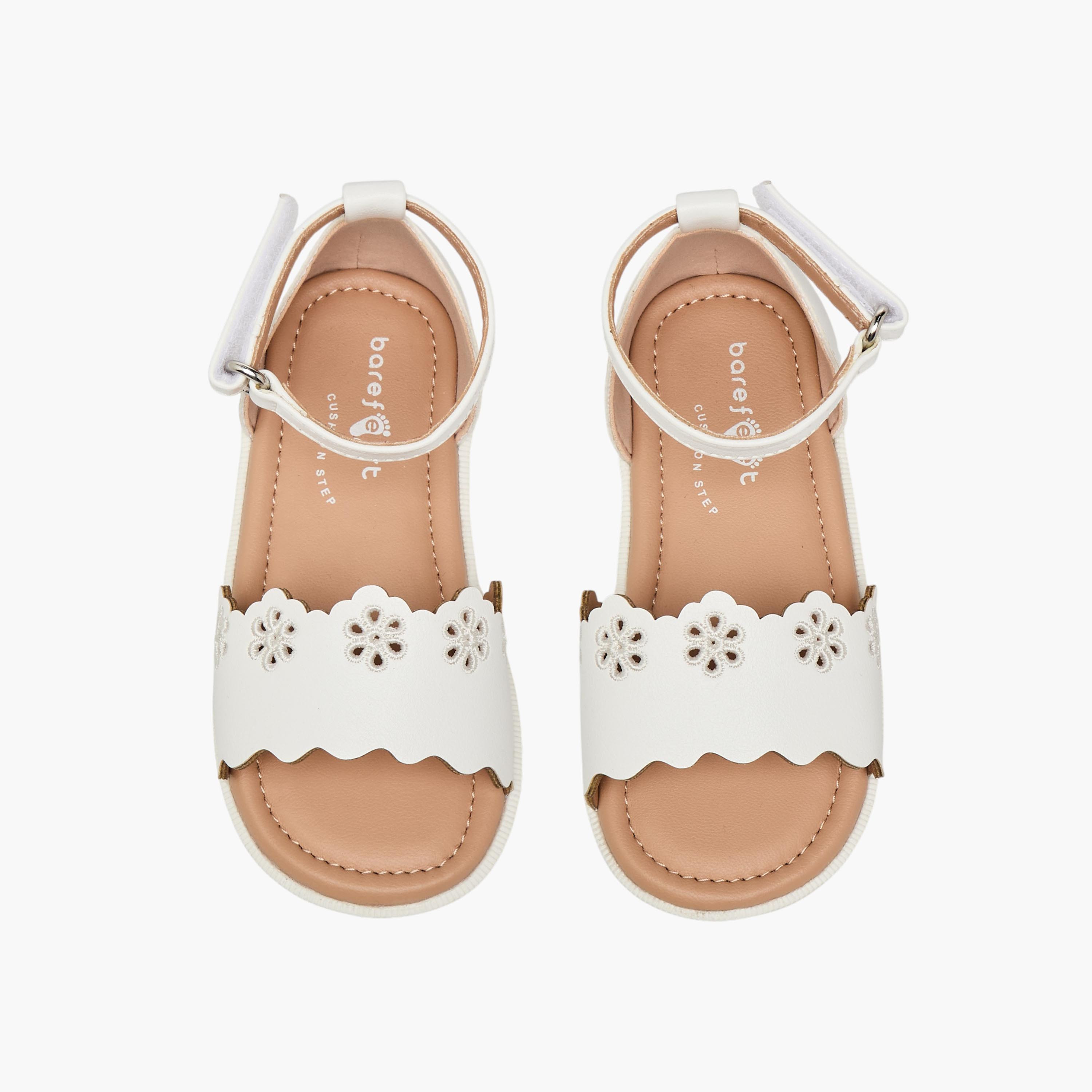 Barefeet Girls Scalloped Detail Hook & Loop Sandals-girls-shoes-sandals-image-1
