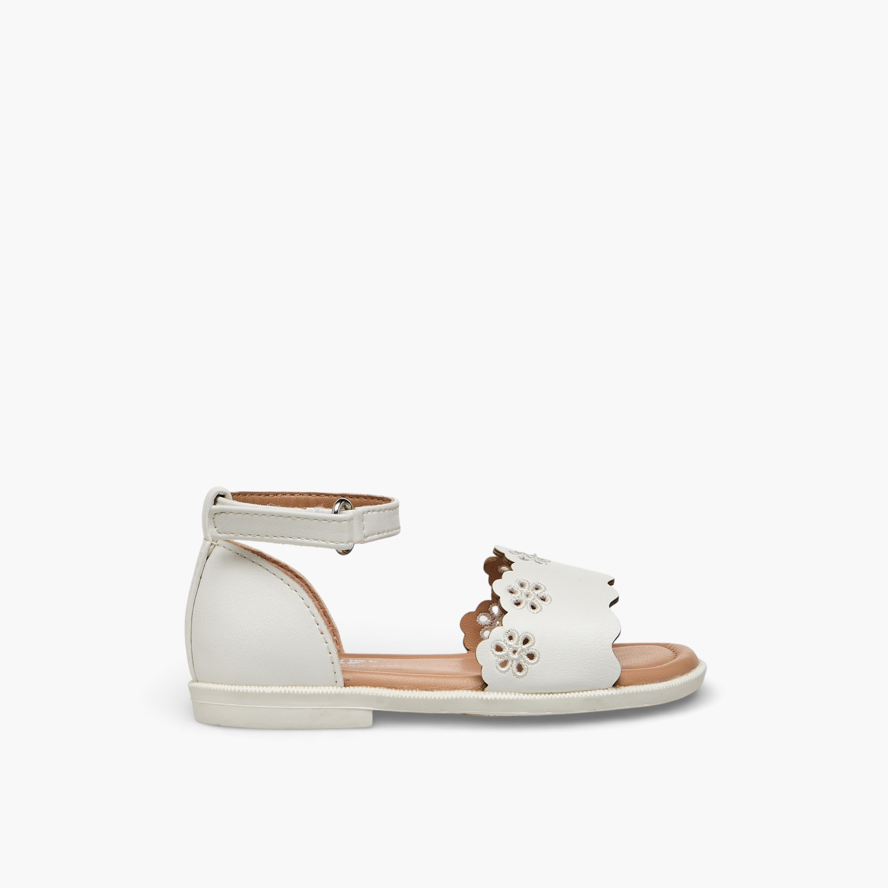 Barefeet Girls Scalloped Detail Hook & Loop Sandals-girls-shoes-sandals-image-2