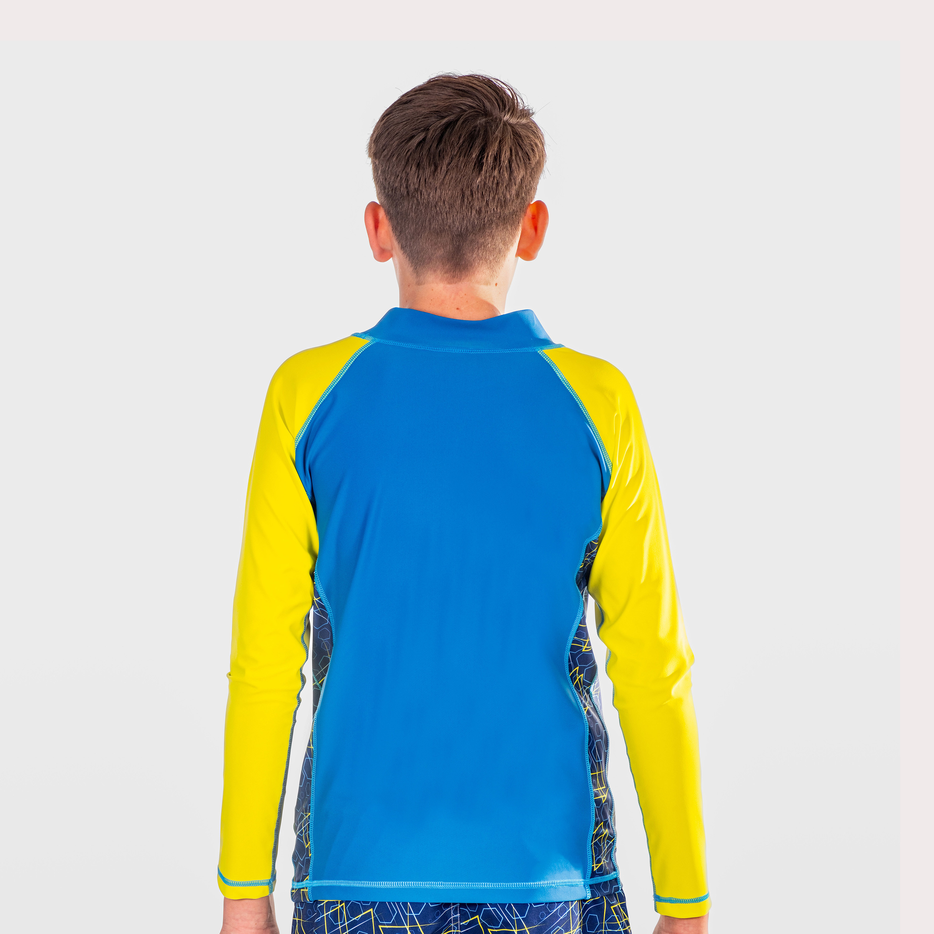 COEGA Boys Rashguard Long Sleeve, Navy Geometric-sports-boys-clothing-swimwear-image-3