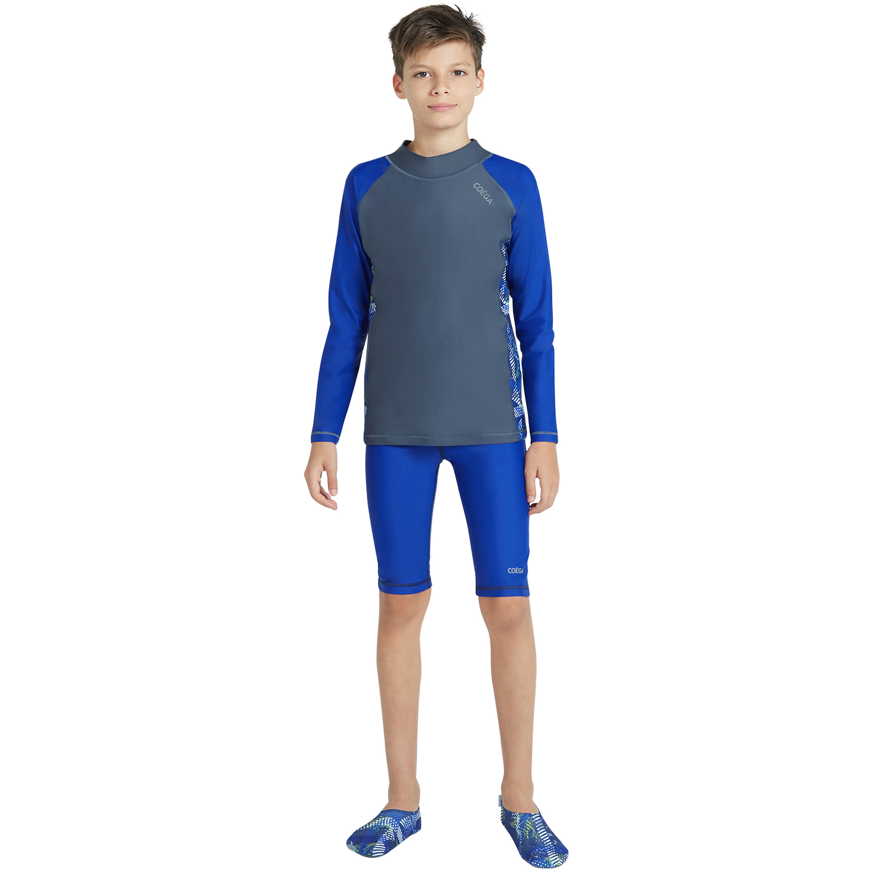 Coega Boys Long Sleeve Rashguard - AOP Side Panels Grey Blue Stripes-boys-clothing-sportswear-swimwear-image-2