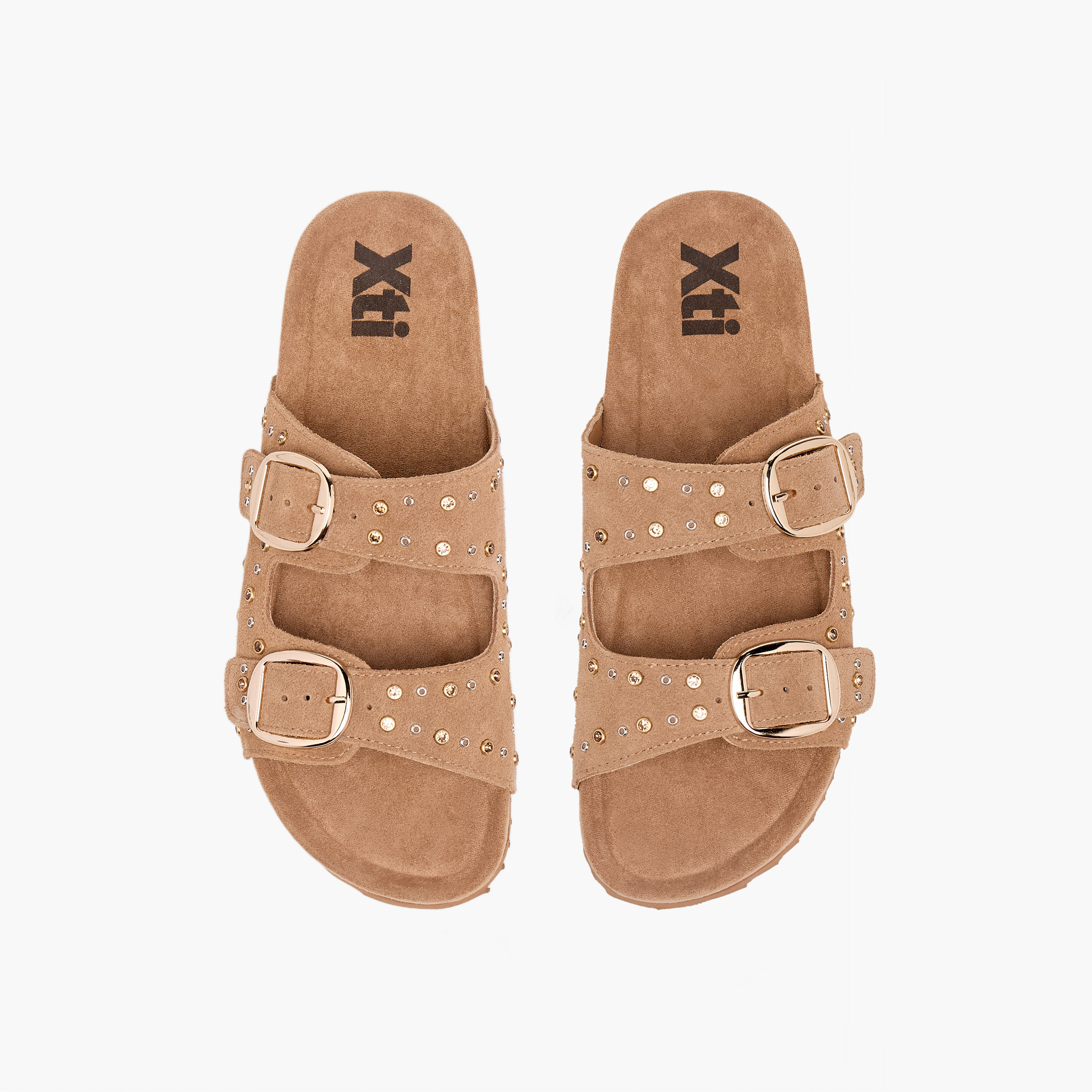 صندل جلد مزين للنساء من إكس تي آي-women-shoes-flats-sandals-image-1