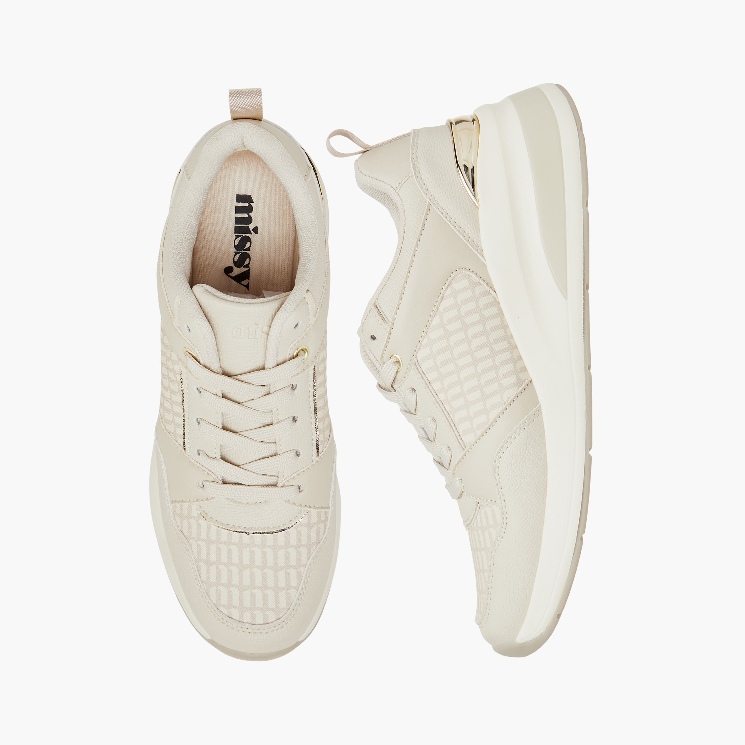 Missy Monogram Print Sneakers with Lace-Up Closure-women-shoes-sneakers-image-1