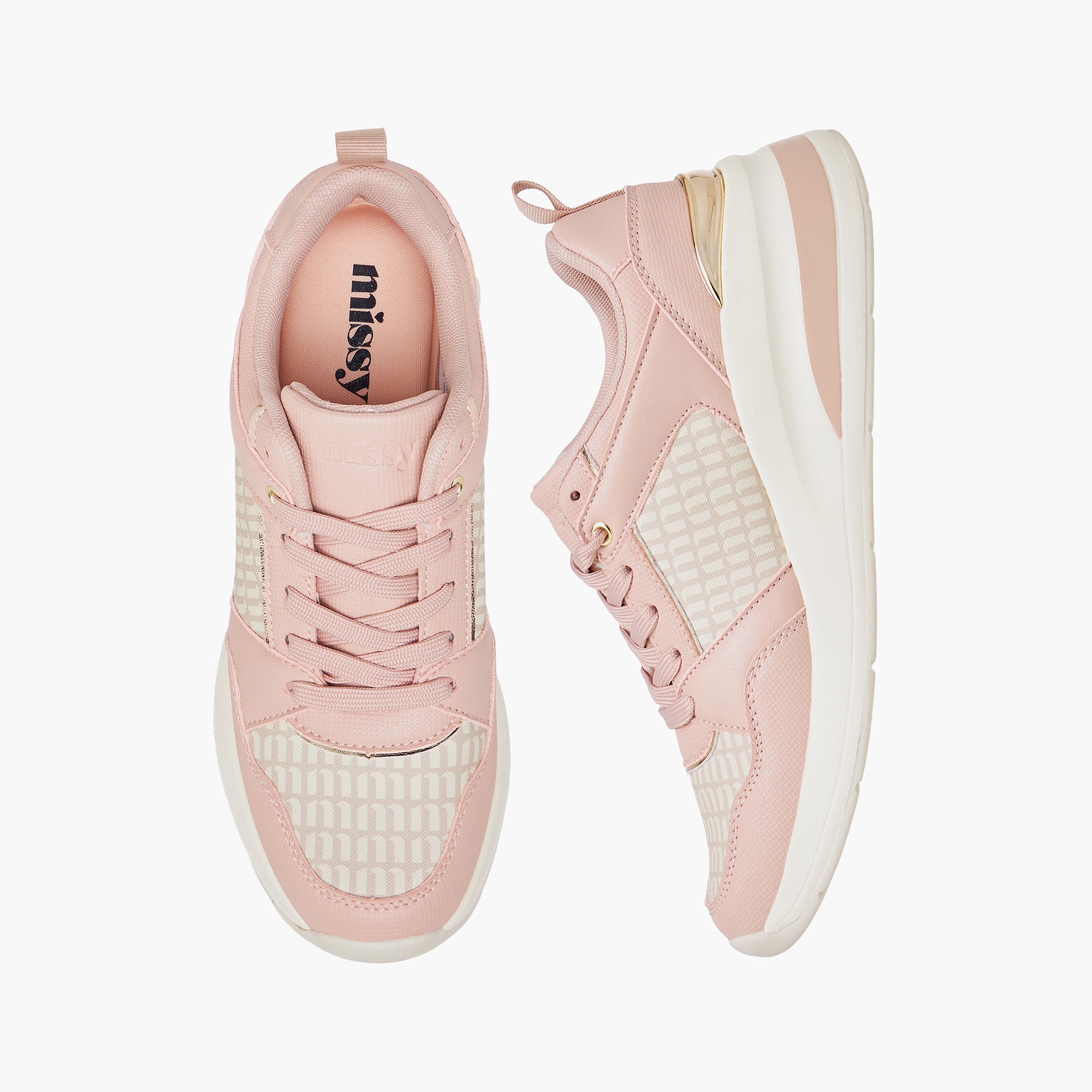 Missy Monogram Print Sneakers with Lace-Up Closure-women-shoes-sneakers-image-1