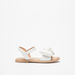 Little Missy Bow Accented Flat Sandals with Hook and Loop Closure-Girl%27s Sandals-thumbnail-0
