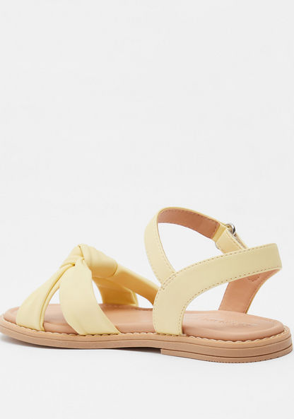 Knot Detail Sandals with Hook and Loop Closure-Girl%27s Sandals-image-2