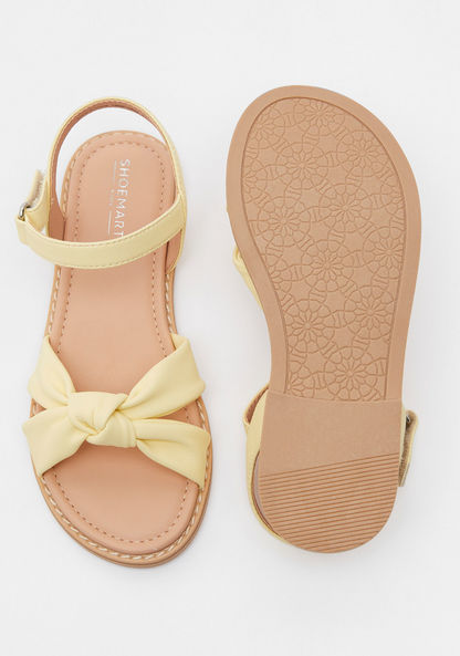 Knot Detail Sandals with Hook and Loop Closure-Girl%27s Sandals-image-4