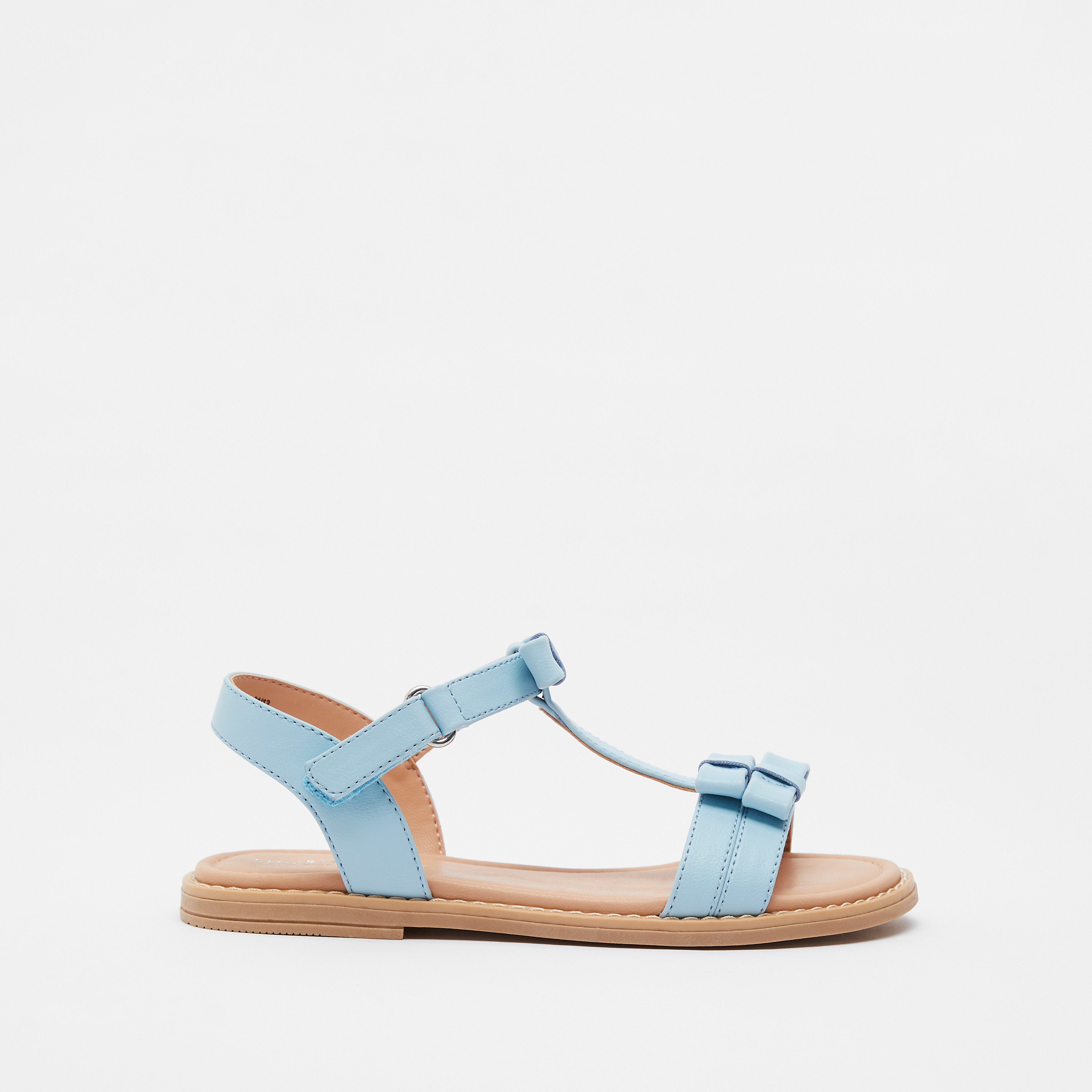 Buy Strappy Open Toe Flat Sandals with Hook and Loop Closure