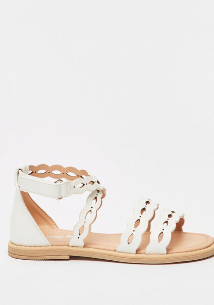 Little Missy Strappy Sandals with Laser Cut Detail-Girl%27s Sandals-image-0