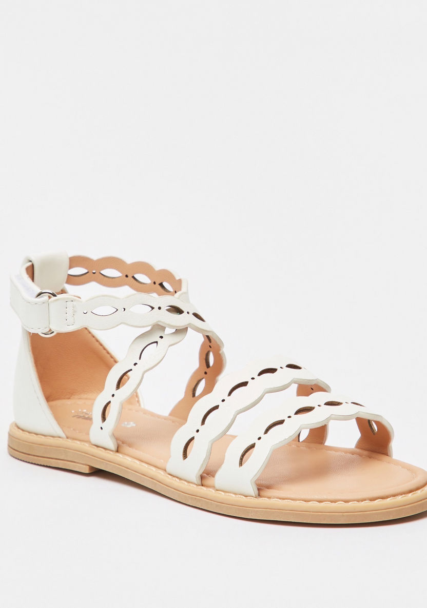 Little Missy Strappy Sandals with Laser Cut Detail-Girl%27s Sandals-image-1