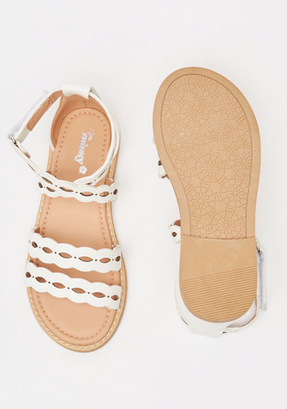 Little Missy Strappy Sandals with Laser Cut Detail-Girl%27s Sandals-image-4