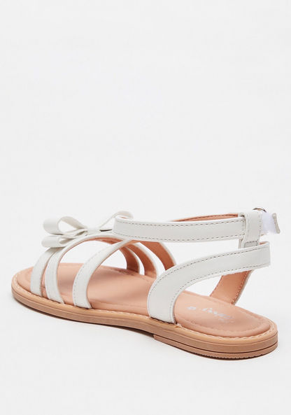Little Missy Solid Ankle Strap Sandals with Bow Accent-Girl%27s Sandals-image-2