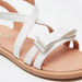 Little Missy Solid Ankle Strap Sandals with Bow Accent-Girl%27s Sandals-thumbnail-3