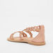 Little Missy Laser Cut-Out Detail Flat Sandals with Hook and Loop Closure-Girl%27s Sandals-thumbnailMobile-2