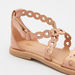 Little Missy Laser Cut-Out Detail Flat Sandals with Hook and Loop Closure-Girl%27s Sandals-thumbnail-3