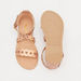 Little Missy Laser Cut-Out Detail Flat Sandals with Hook and Loop Closure-Girl%27s Sandals-thumbnail-4