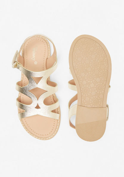 Little Missy Flat Sandals with Hook and Loop Closure-Girl%27s Sandals-image-3