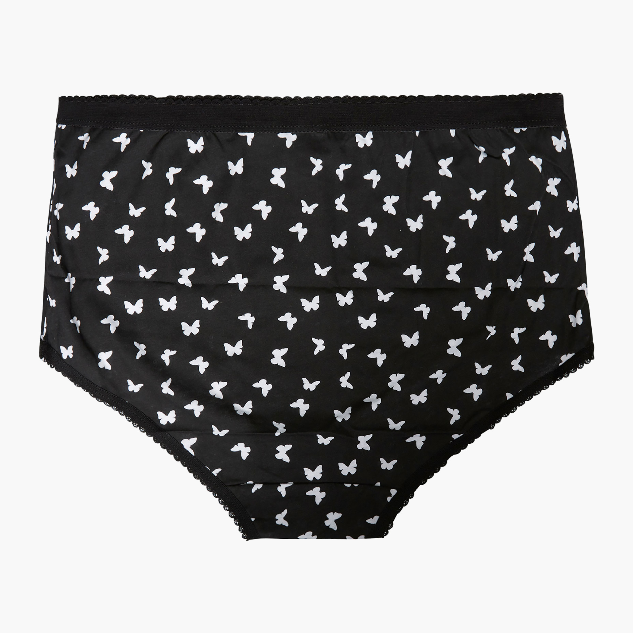 Pack of 5 Yours Multicolour Mono Butterfly Printed Full Brief-women-clothing-lingerie-panties-image-3