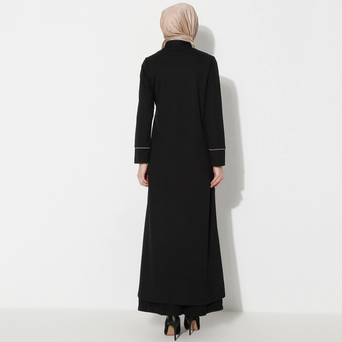Women Solid Front Zipper Abaya Miss Cazibe By Modanisa-women-arabicclothing-abayas-image-6