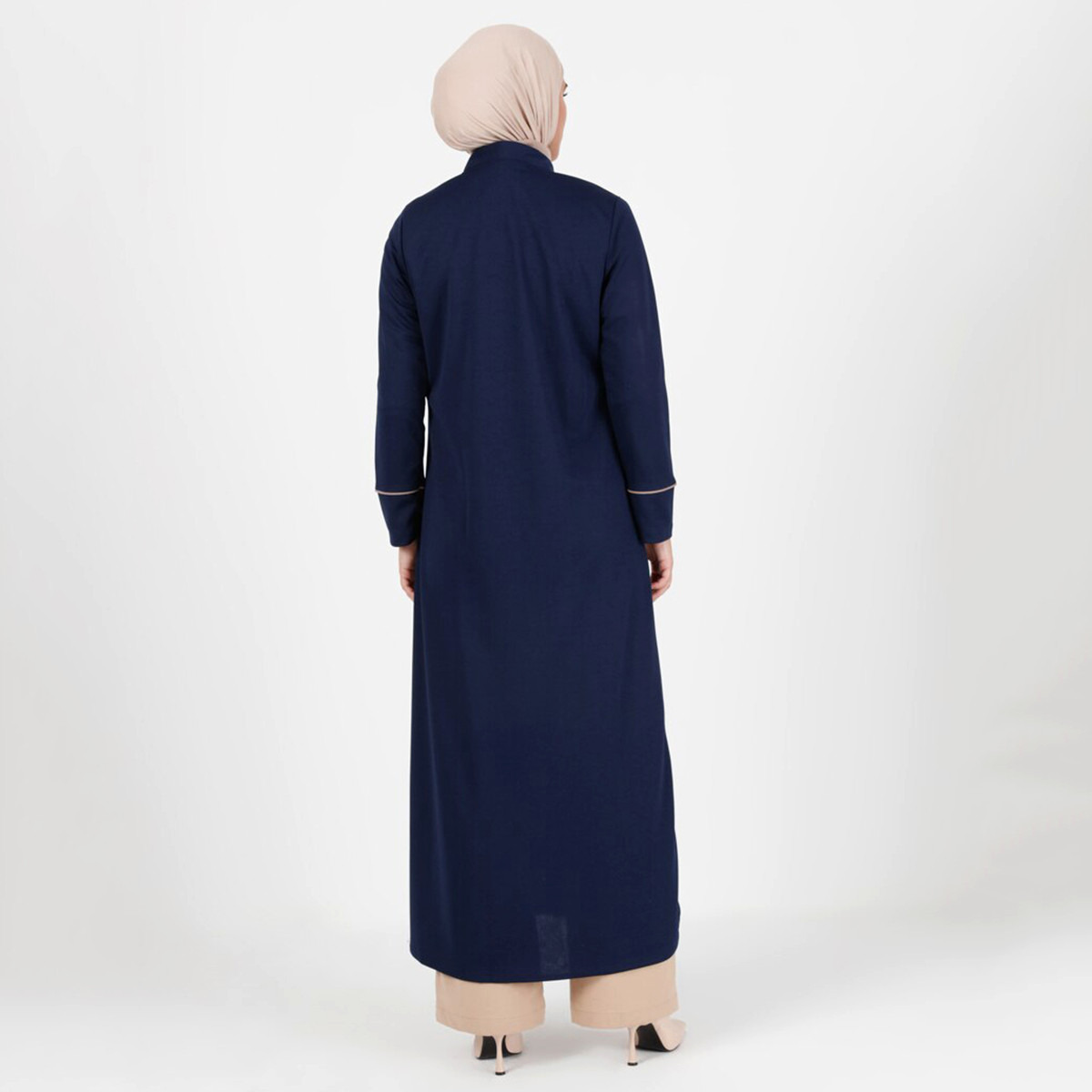 Women Solid Front Zipper Abaya Miss Cazibe By Modanisa-women-arabicclothing-abayas-image-3