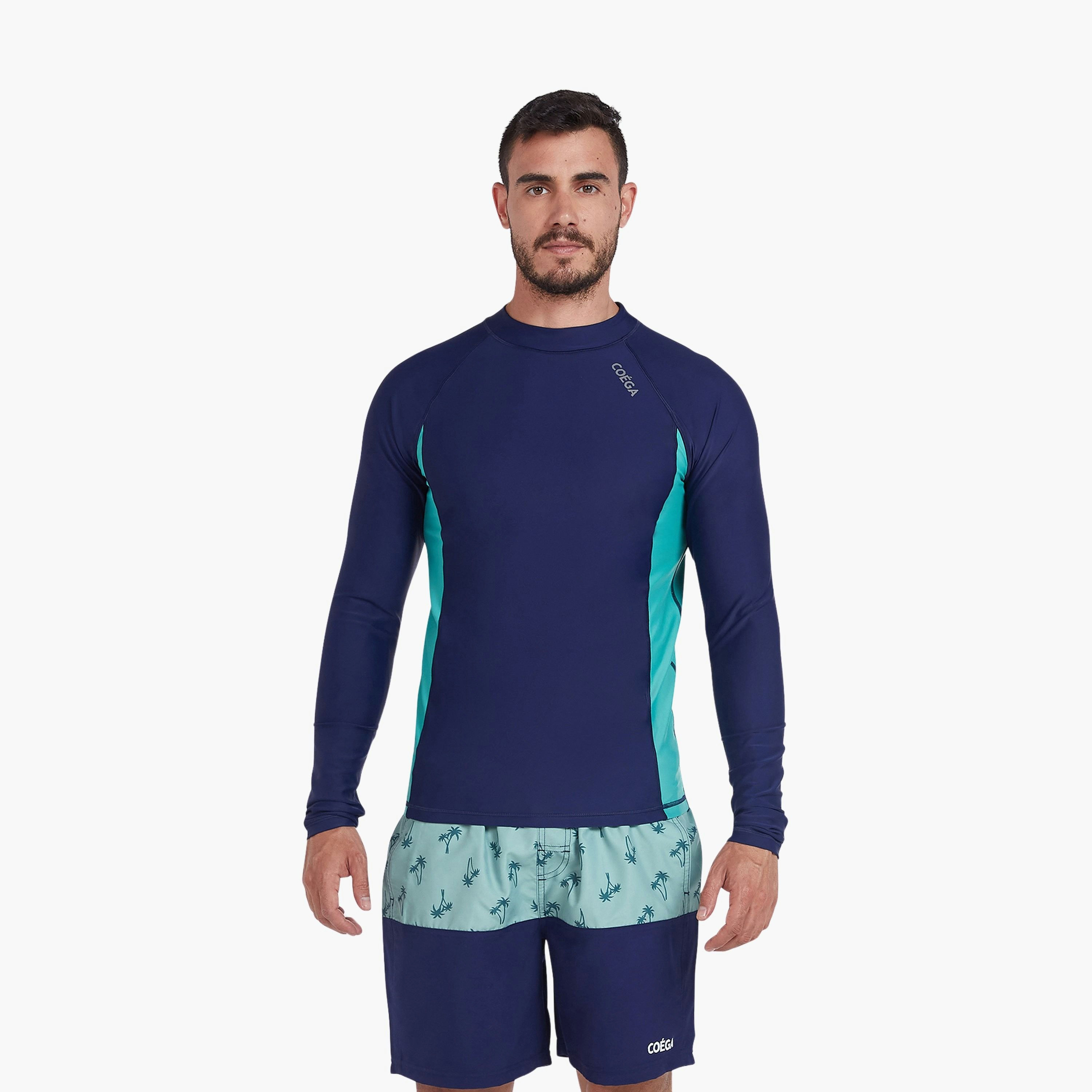 كويغا رجالية بأكمام طويلة - كفوف سبرينغ بالمز البحرية-sports-men-clothing-swimwear-image-1