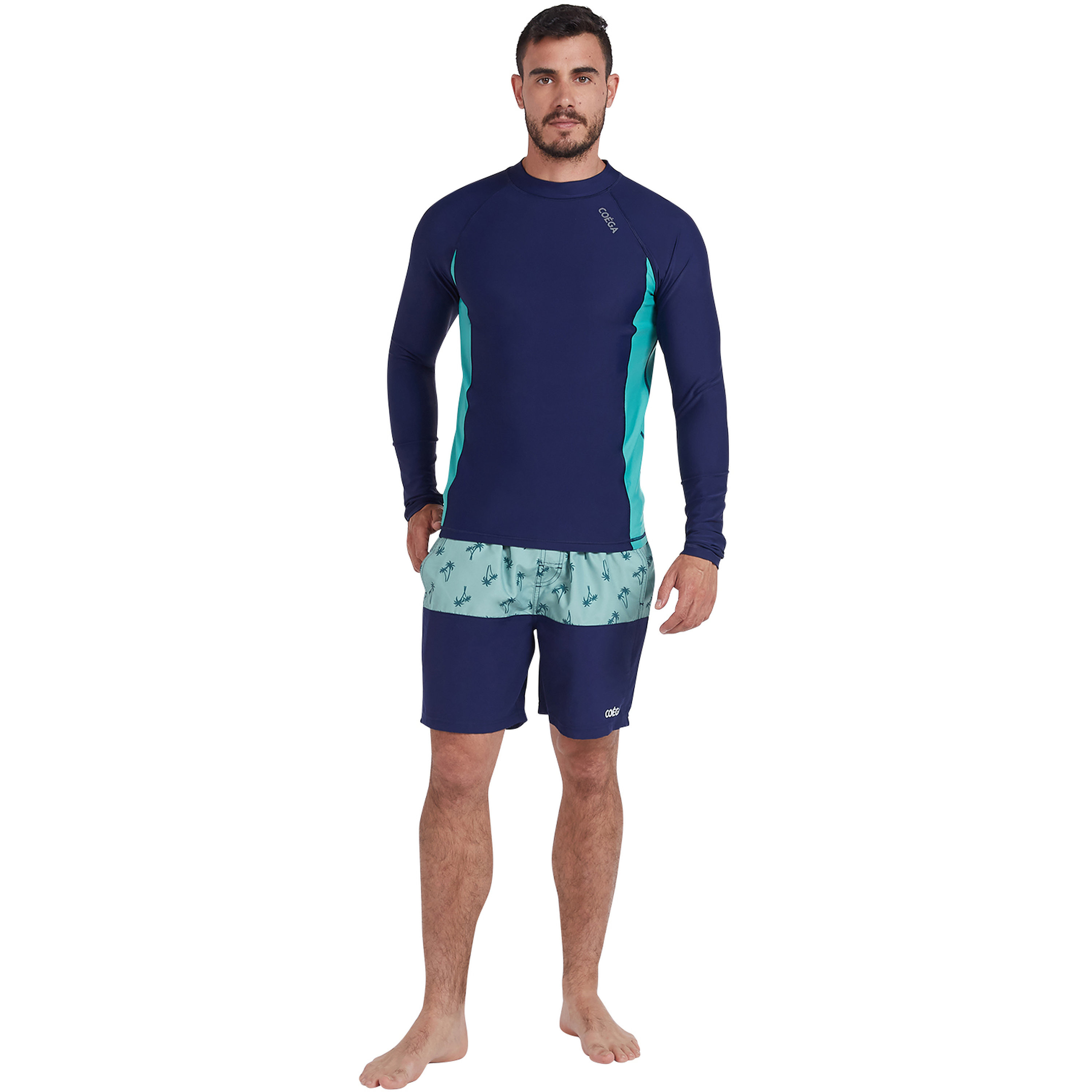 كويغا رجالية بأكمام طويلة - كفوف سبرينغ بالمز البحرية-sports-men-clothing-swimwear-image-2