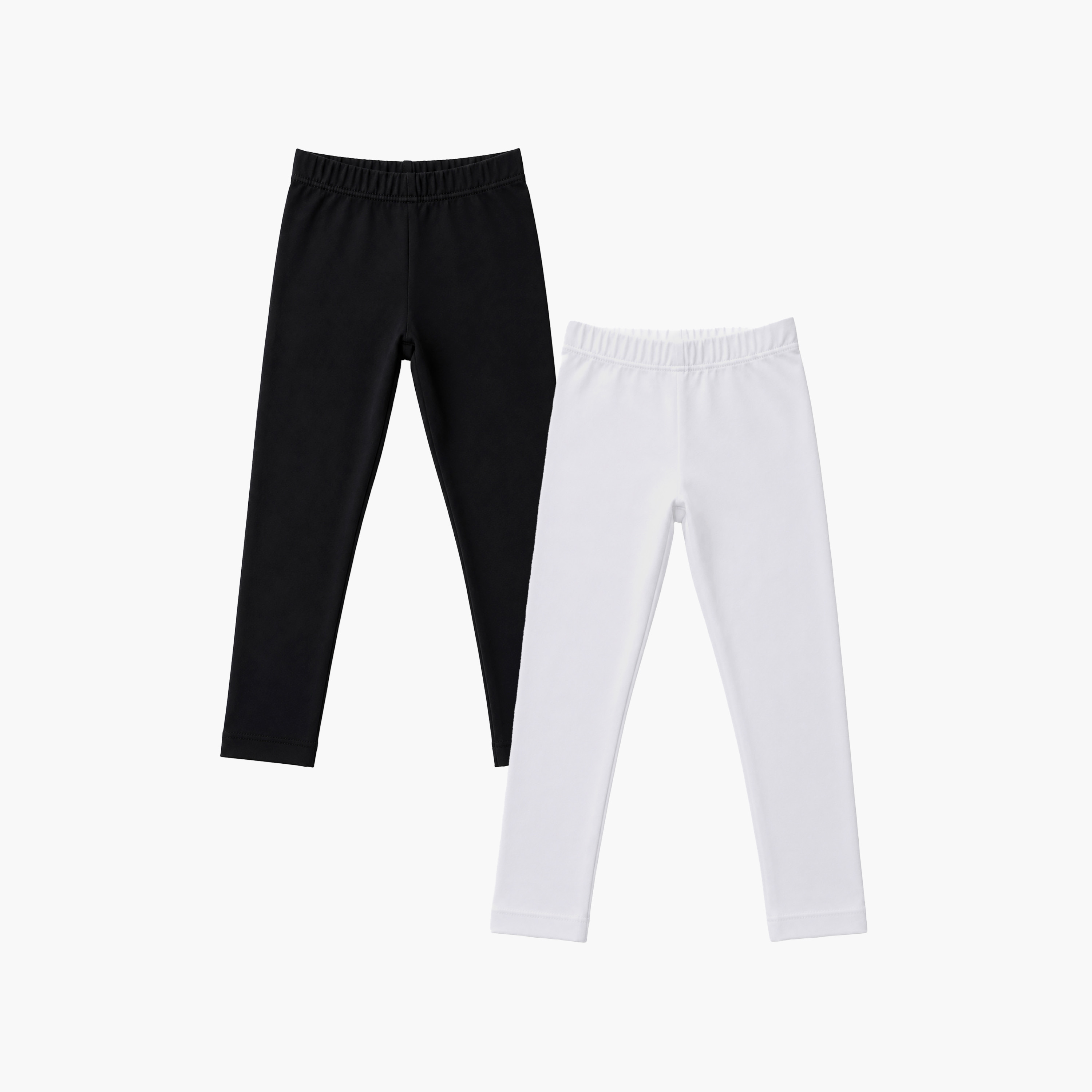 Babyqlo 2-Piece Solid Full Length Elasticated Essential Leggings Set-girls-clothing-bottoms-leggings-image-1