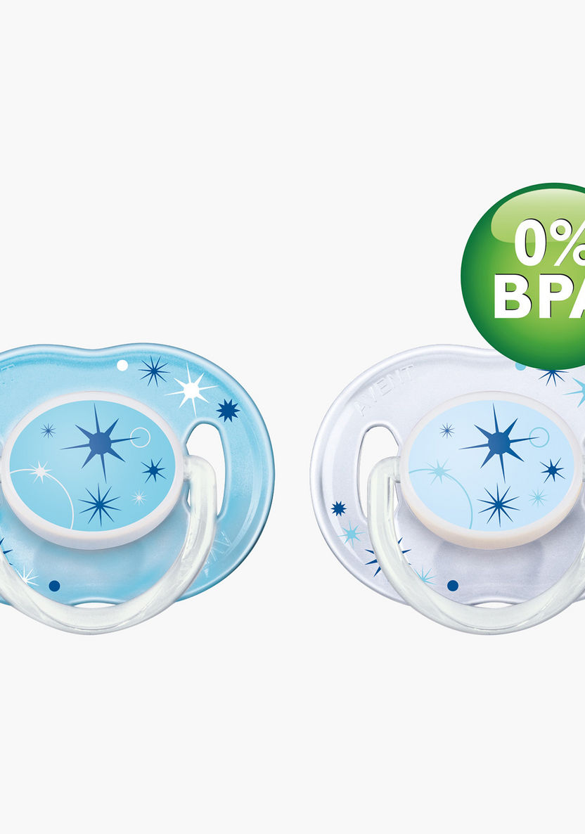 Philips Avent Silicone Soother with Glow in the Dark Handle - Set of 2-Pacifiers-image-0