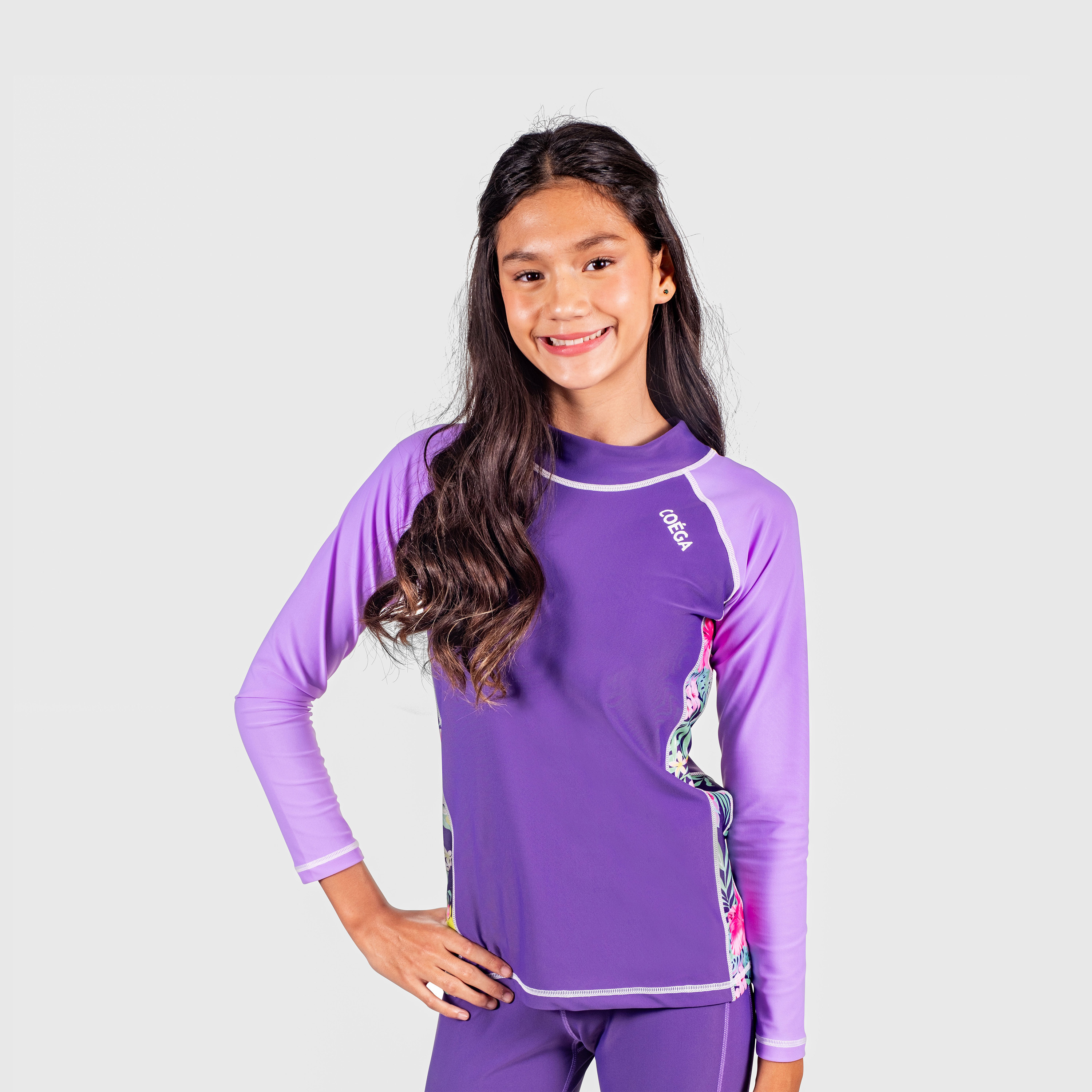 كويغا-  سترة سباحة واقية من الشمس أكمام طويلة للبنات-sports-girls-clothing-swimwear-image-3