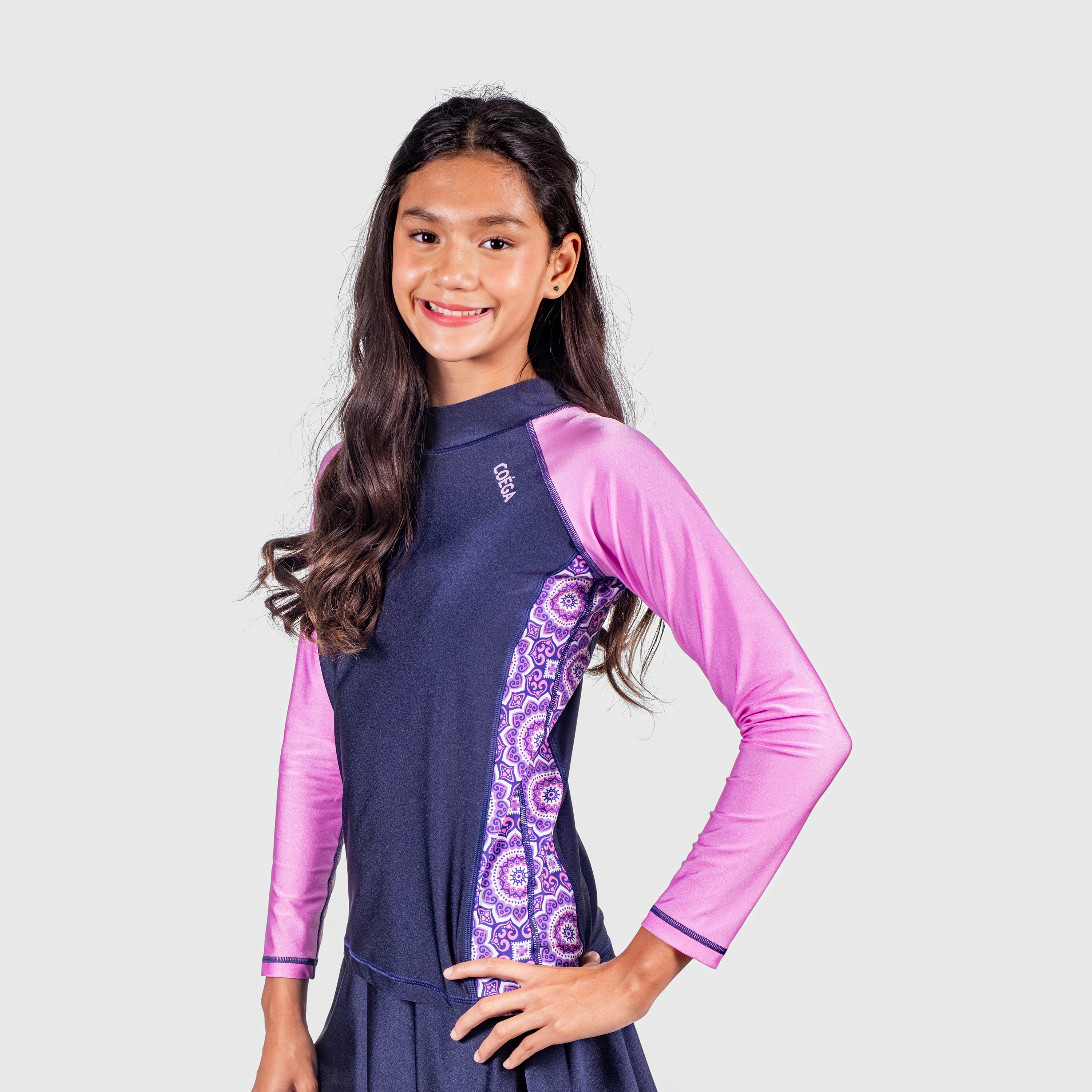 كويغا-  سترة سباحة واقية من الشمس أكمام طويلة للبنات-sports-girls-clothing-swimwear-image-3