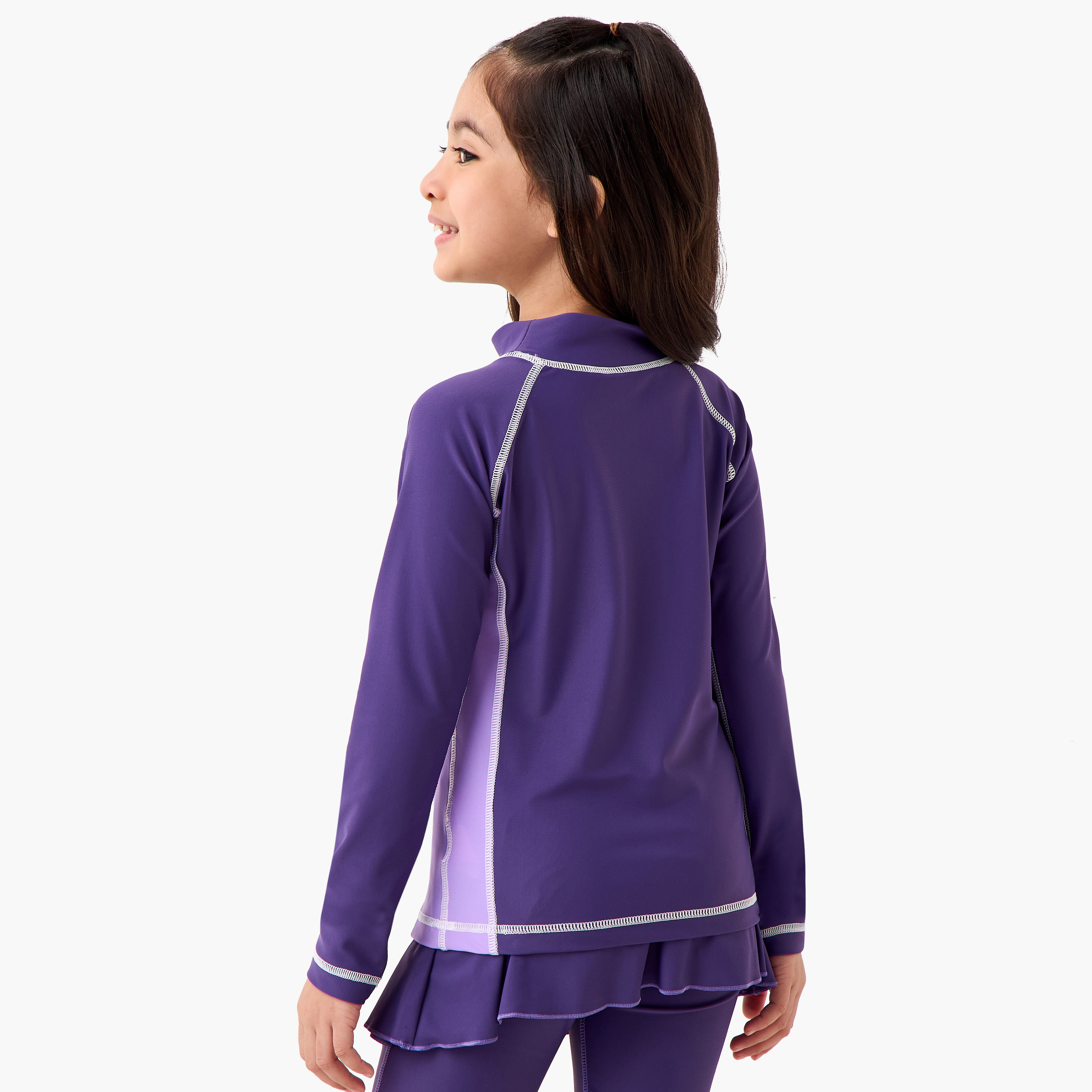 كويغا-  سترة سباحة واقية من الشمس أكمام طويلة للبنات-sports-girls-clothing-swimwear-image-3