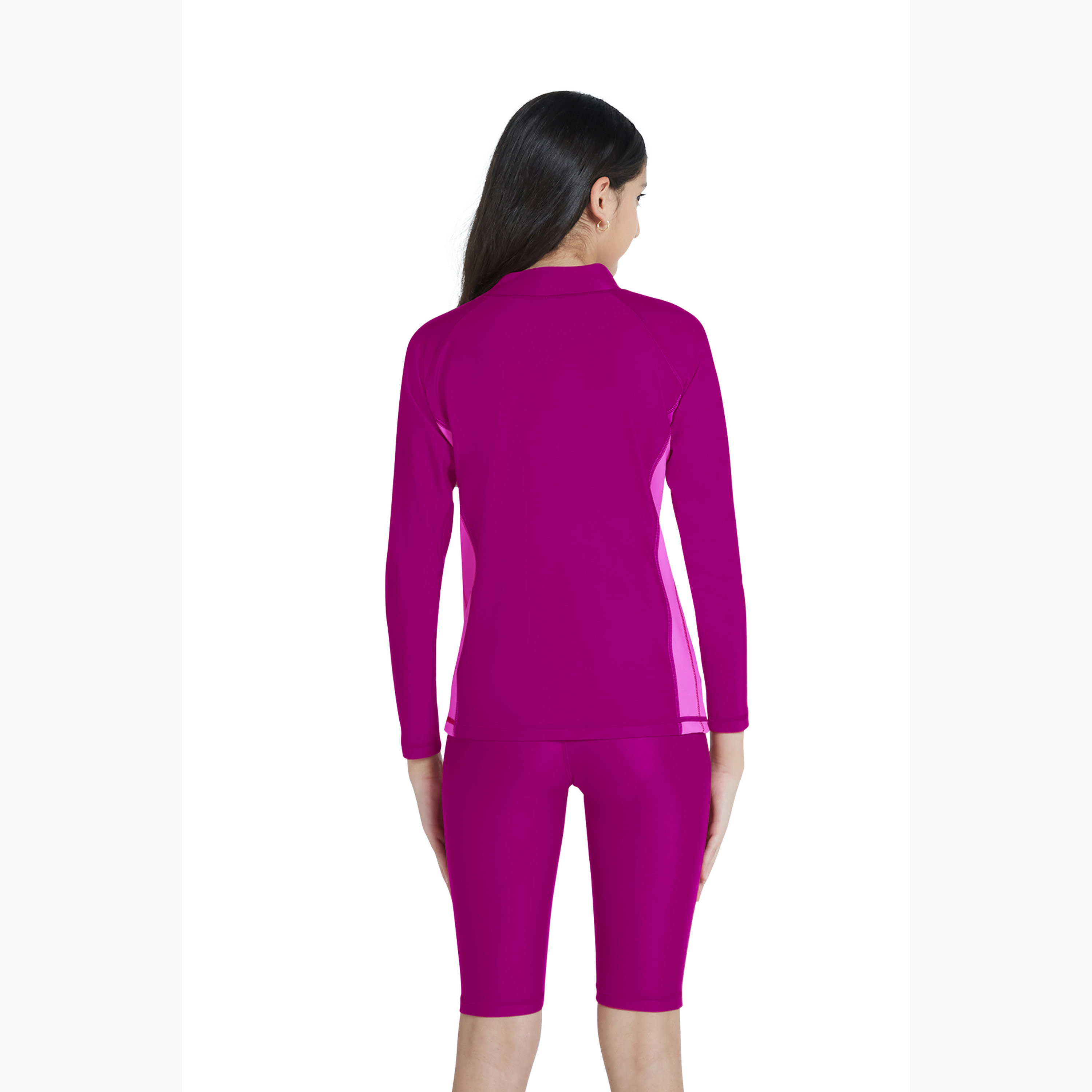 قميص كويغا جيرلز بأكمام طويلة - بلون أمامية AOP بنفسجي رائع-sports-girls-clothing-swimwear-image-3